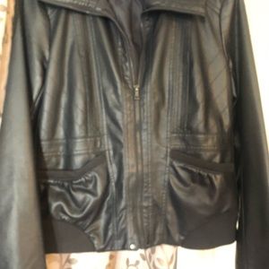 Xhilaration - sz L Dark Grey Faux Leather Jacket